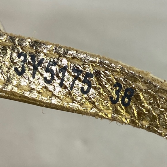 PRADA Metallic Gold Bow Wedge Sandal (38) - Picture 12 of 13